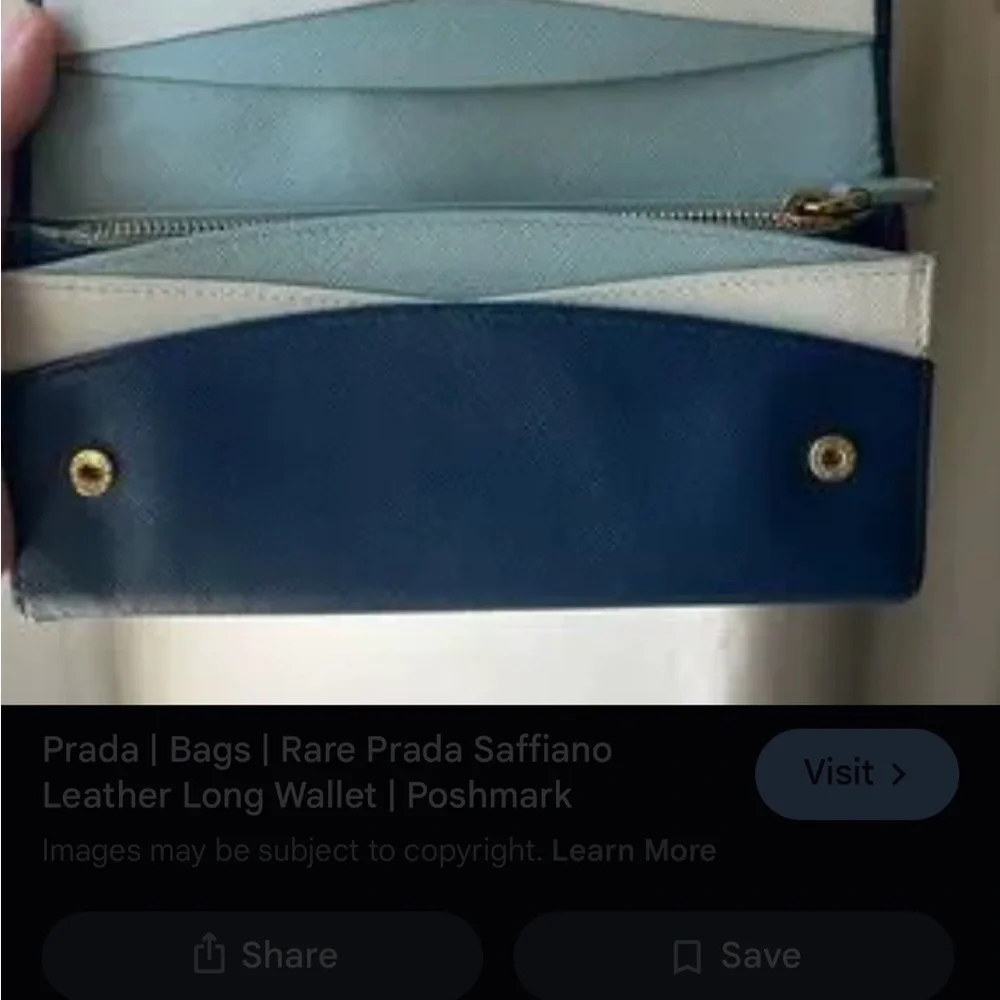 Prada Navy Saffiano Continental Wallet with Gold Logo Stunning interior ❤️ - Picture 12 of 12